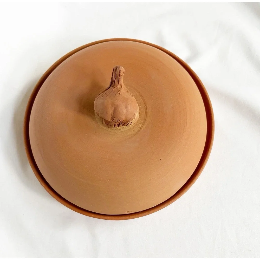 Vintage Terra Cotta Garlic Roaster Clay Baking Dish Italy